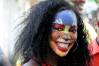 Face peinte d'une adepte vaudou Afro-Brésilien pour le compte du Festival des divinités noirs à Aného au Togo